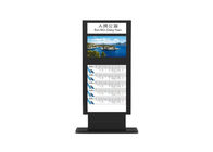 محطة الحافلات في الهواء الطلق شاشة تعمل باللمس LCD رقيقة للغاية عرض الإعلانات 32 بوصة حامل الأرضية لافتات رقمية